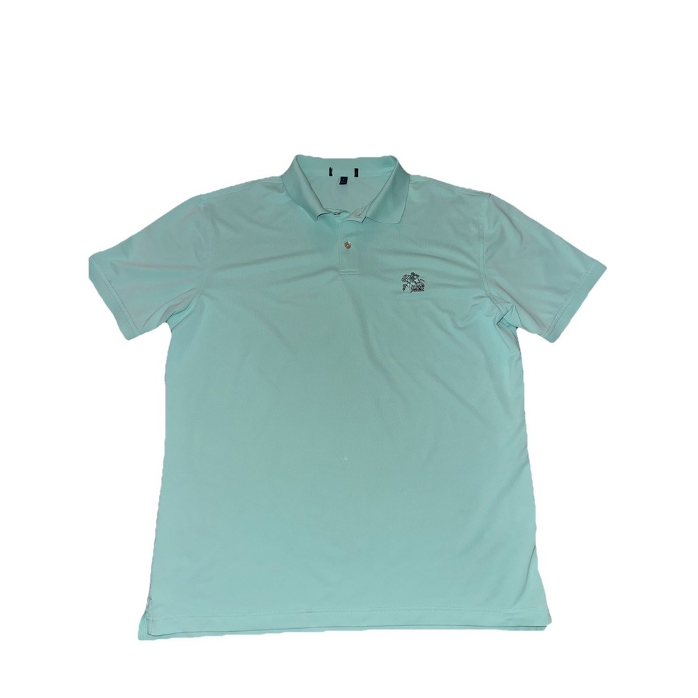 Peter Millar Performance Polo Short Sleeve Men's Size Large Mint Green/ Blue